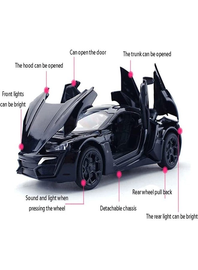 سيارة دارفيس نموذجية من المعدن المصبوب بمقياس 1:32، سيارات ألعاب رياضية فائقة للأطفال، أبواب قابلة للفتح بالسحب للخلف مع صوت وإضاءة - Image 3